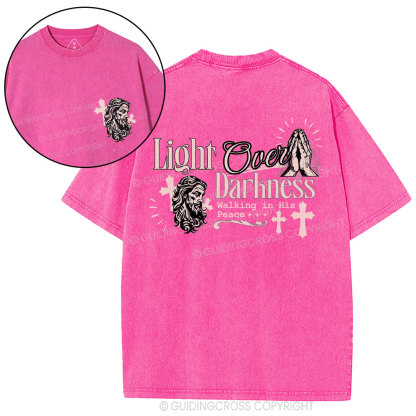 Like Over Darkness Christian Washed T-Shirt