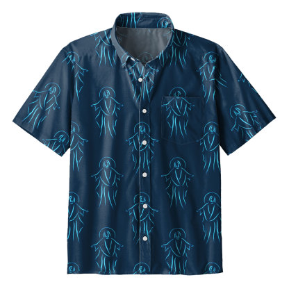 Line Drawing Jesus Christian Hawaiian Shirt