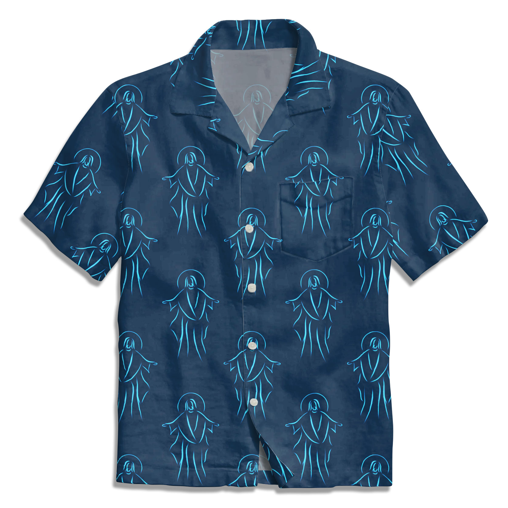 Line Drawing Jesus Christian Hawaiian Shirt