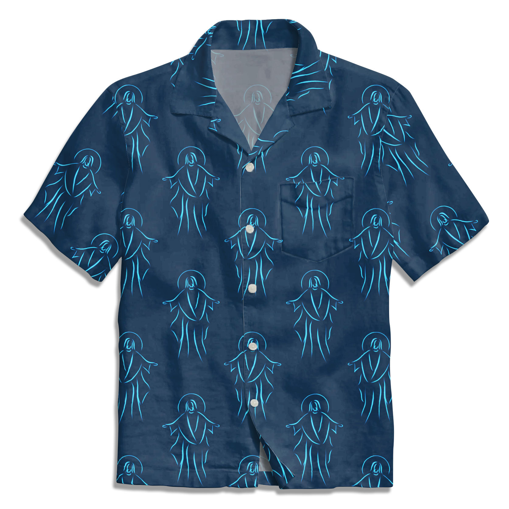 Line Drawing Jesus Christian Hawaiian Shirt