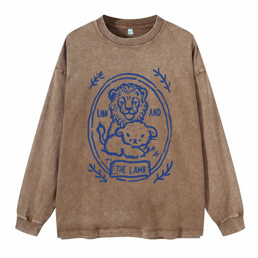 Sample Washed Long Sleeve T-Shirt Sale - GuidingCross