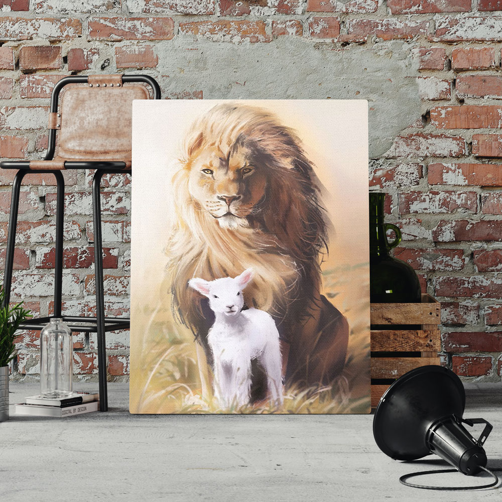 Lion And Lamb DIY Christian Canvas Wall Art