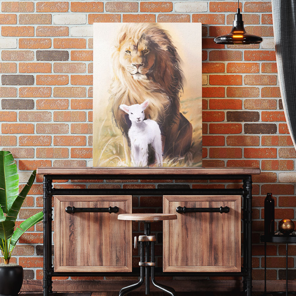 Lion And Lamb DIY Christian Canvas Wall Art