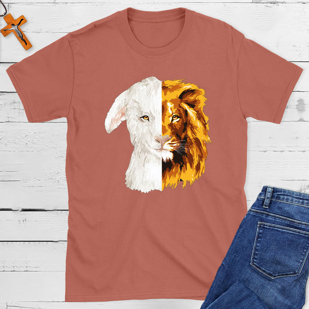 Lion And The Lamb Christian T-Shirt
