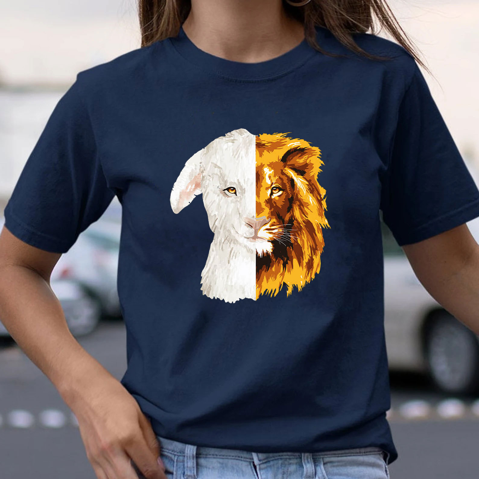 Lion And The Lamb Christian T-Shirt