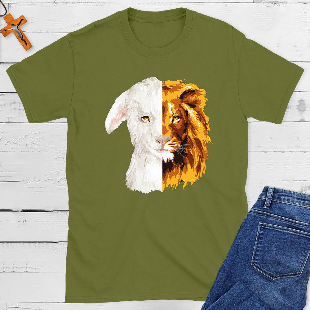 Lion And The Lamb Christian T-Shirt