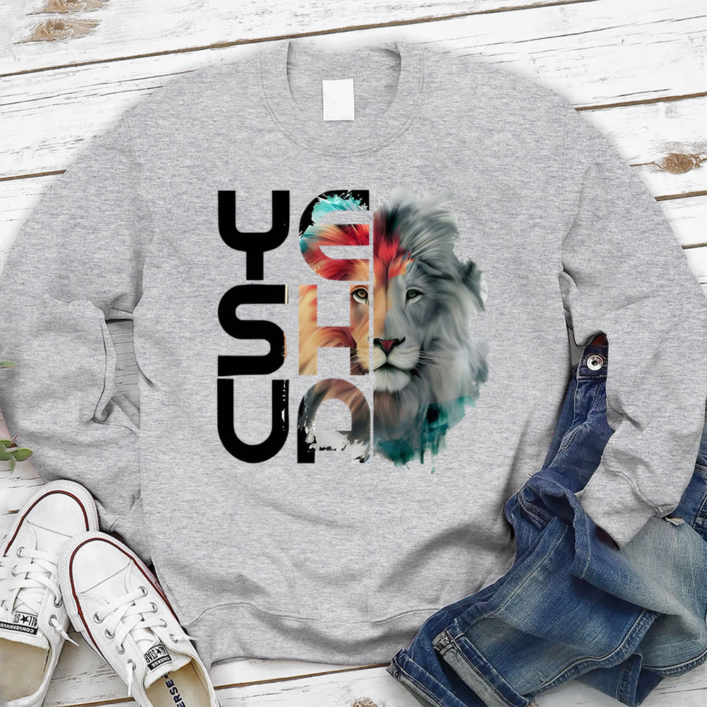 Lion And Yeshua Christian Sweatshirt