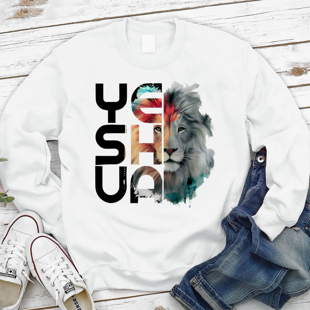 Lion And Yeshua Christian Sweatshirt