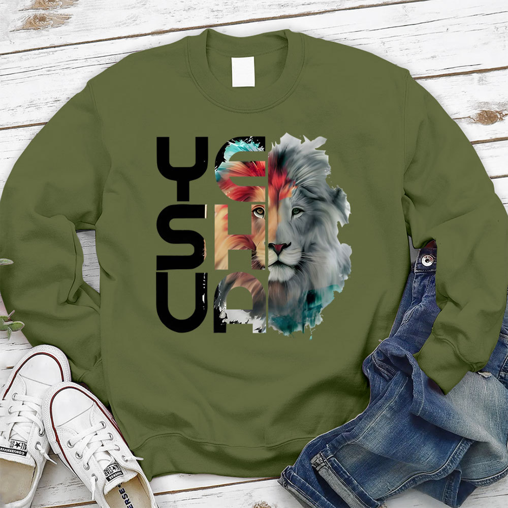 Lion And Yeshua Christian Sweatshirt