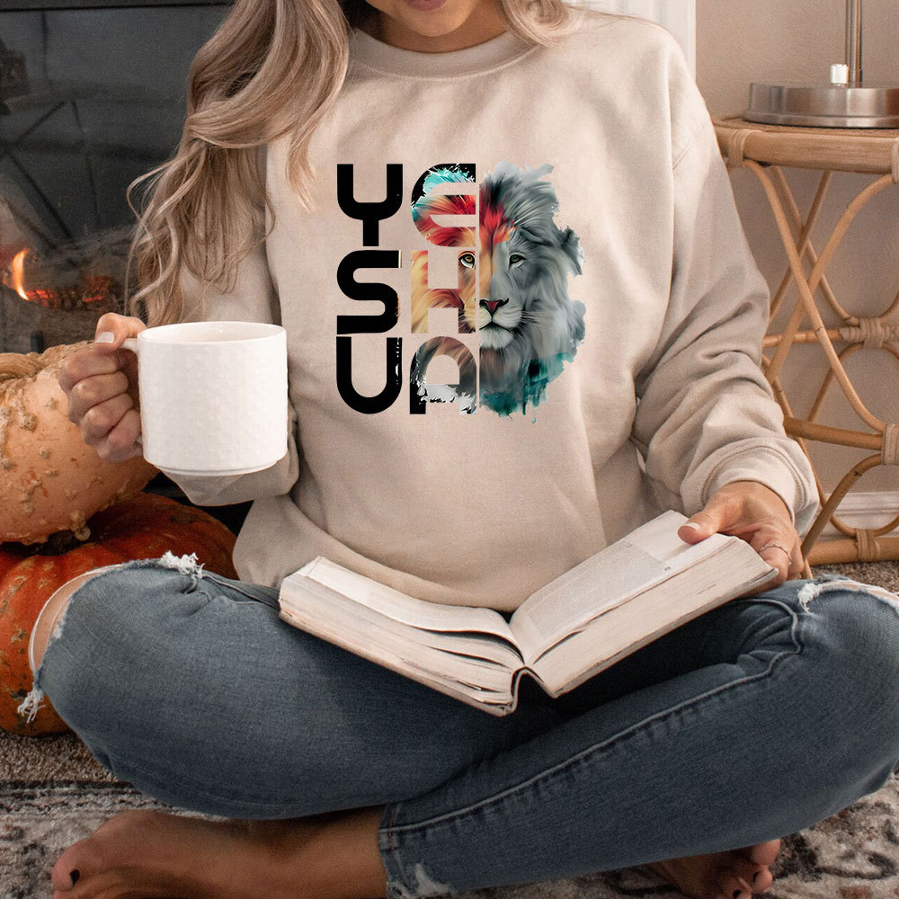 Lion And Yeshua Christian Sweatshirt