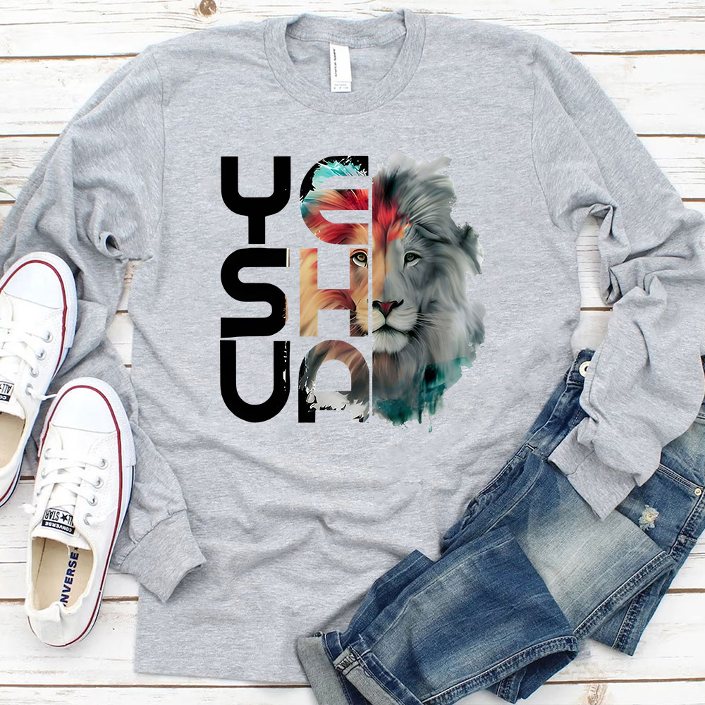 Lion And Yeshua Long Sleeve T-Shirt