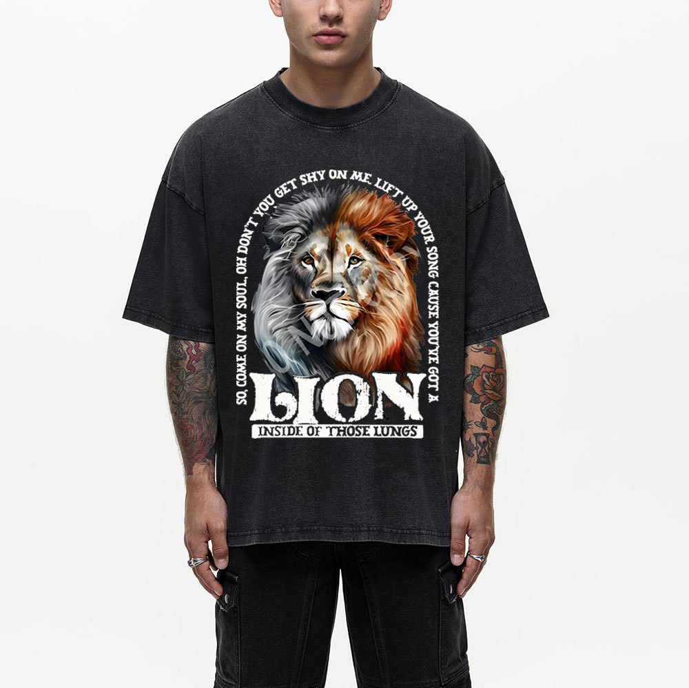 Lion Christian Washed T-Shirt