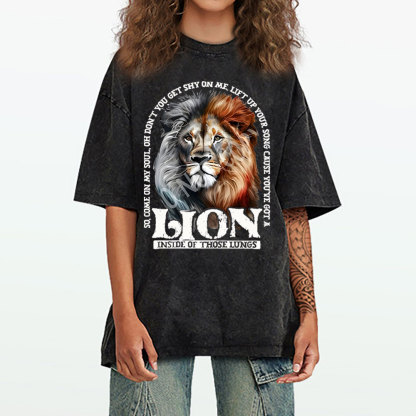 Lion Christian Washed T-Shirt