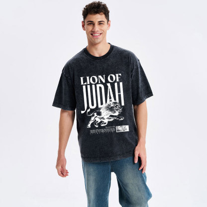 Lion Of Judah Chrisitan Washed T-Shirt