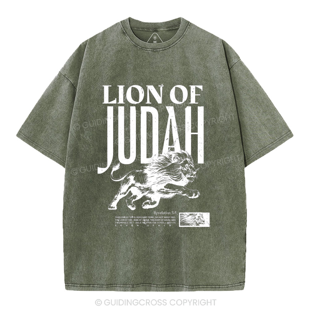 Lion Of Judah Chrisitan Washed T-Shirt