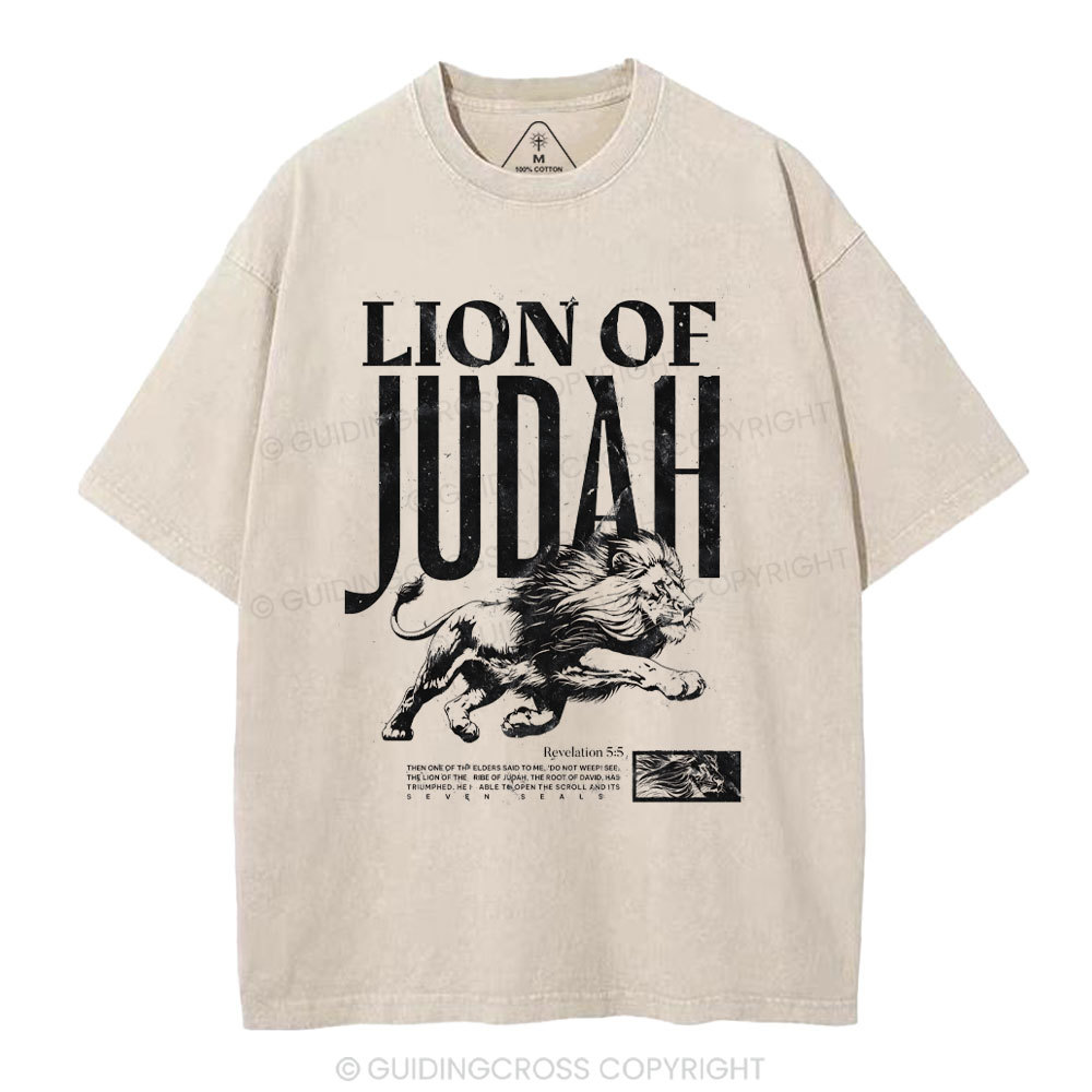 Lion Of Judah Chrisitan Washed T-Shirt