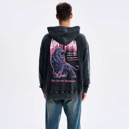 Lion Of Judah Christian Washed Hoodie 