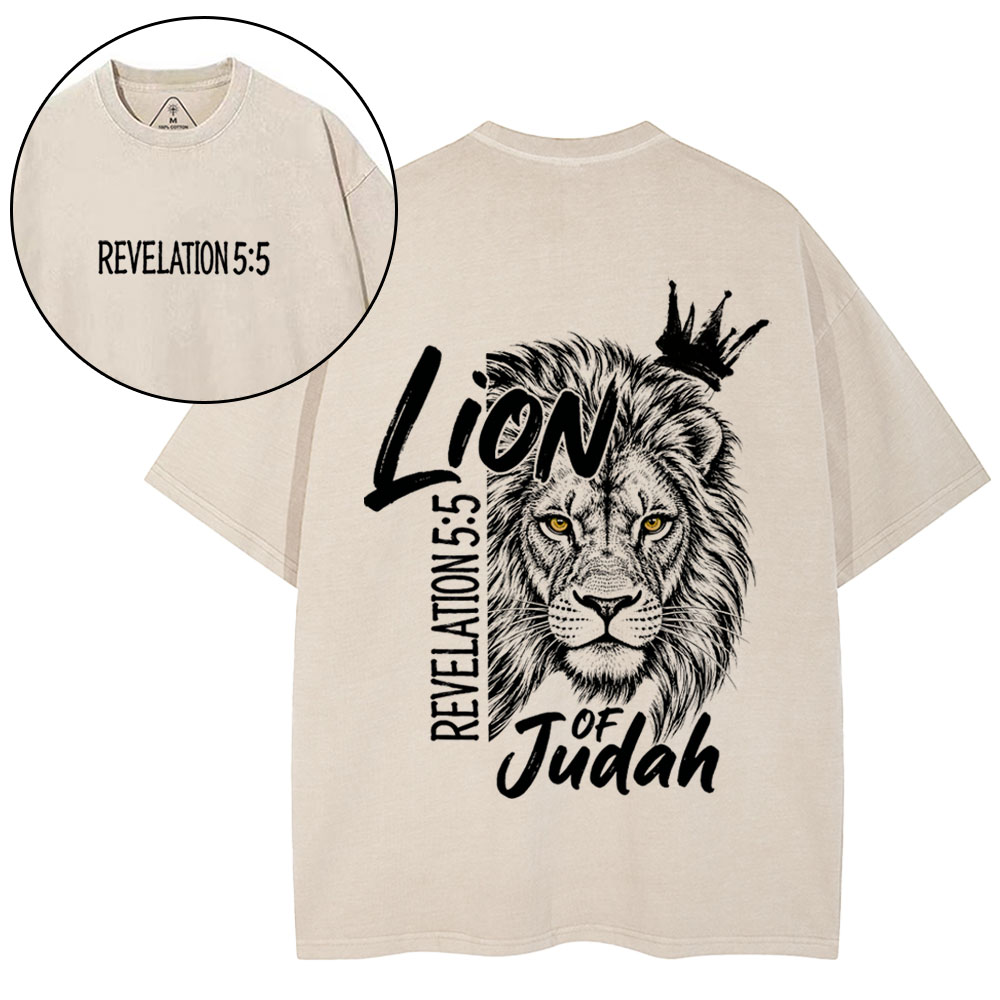 Lion Of Judah Christian Washed T-Shirt