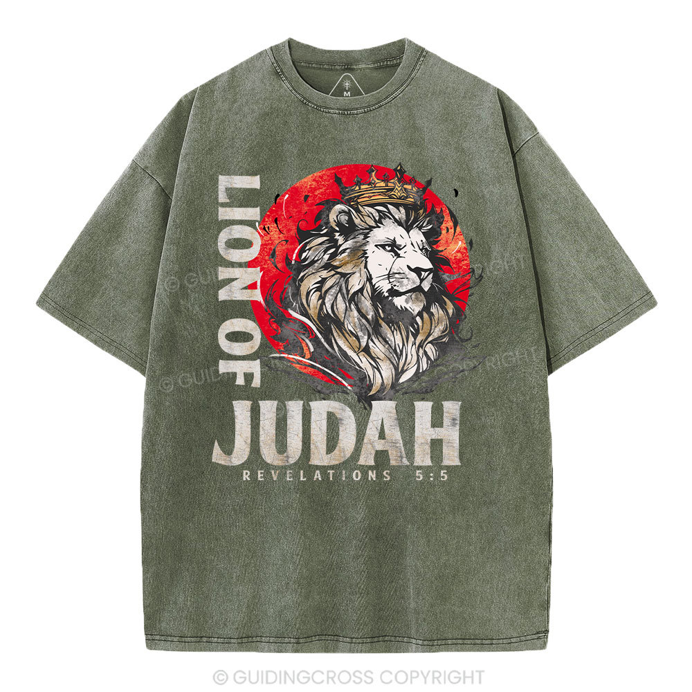 Lion Of Judah Christian Washed T-Shirt