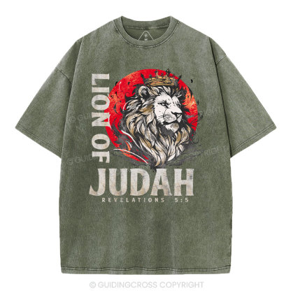 Lion Of Judah Christian Washed T-Shirt