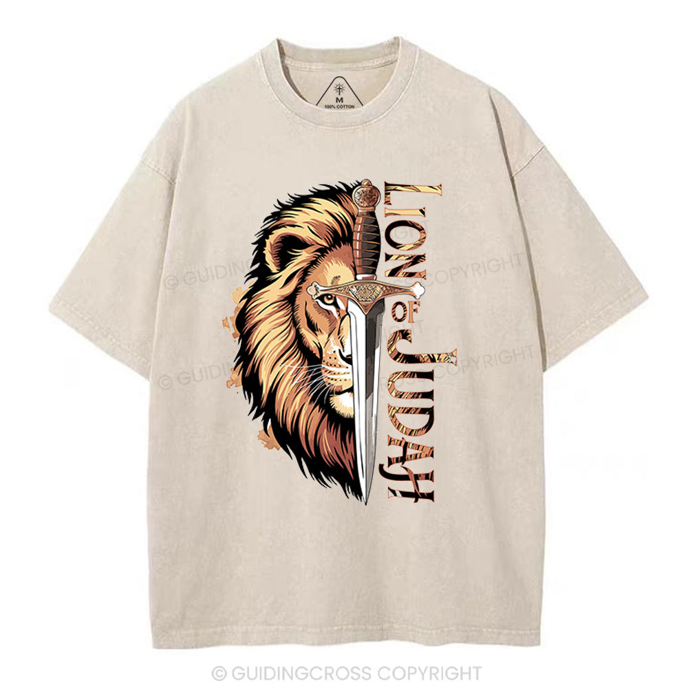 Lion Of Judah Christian Washed T-Shirt