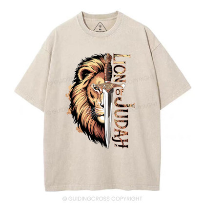 Lion Of Judah Christian Washed T-Shirt