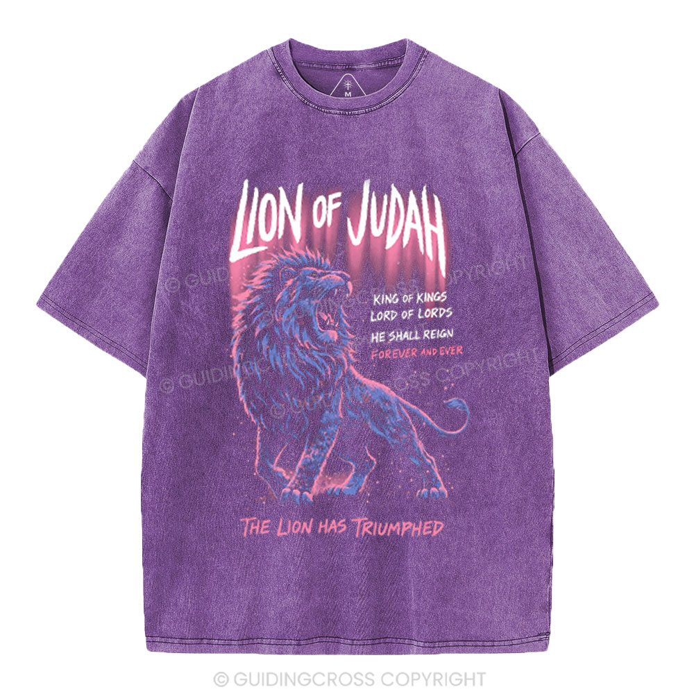Lion Of Judah Christian Washed T-Shirt