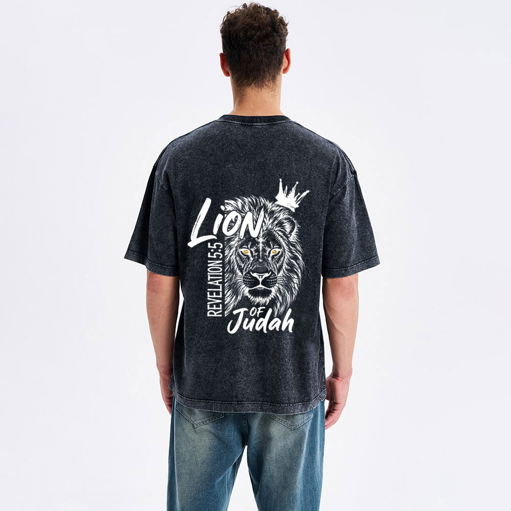 Lion Of Judah Christian Washed T-Shirt