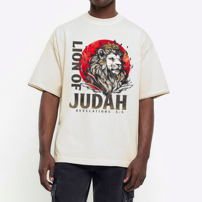 Lion Of Judah Christian Washed T-Shirt