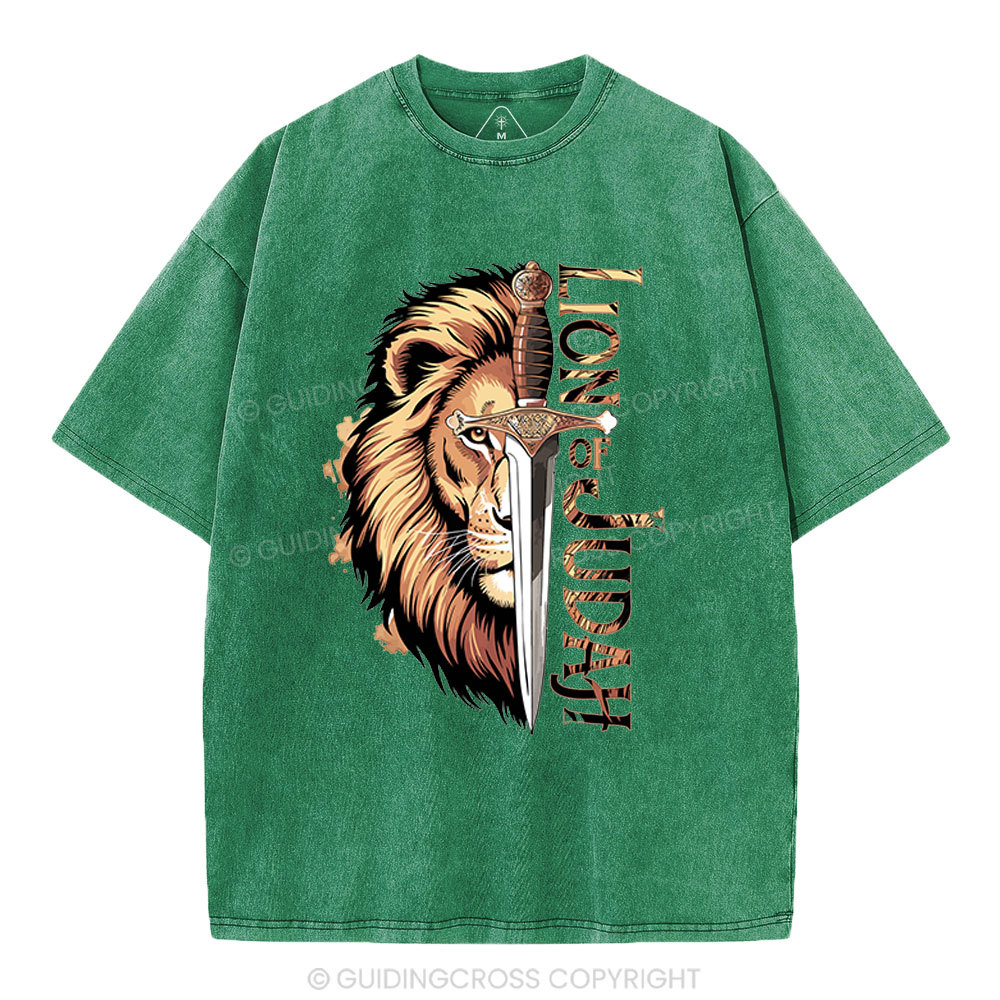 Lion Of Judah Christian Washed T-Shirt