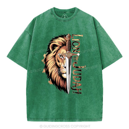 Lion Of Judah Christian Washed T-Shirt