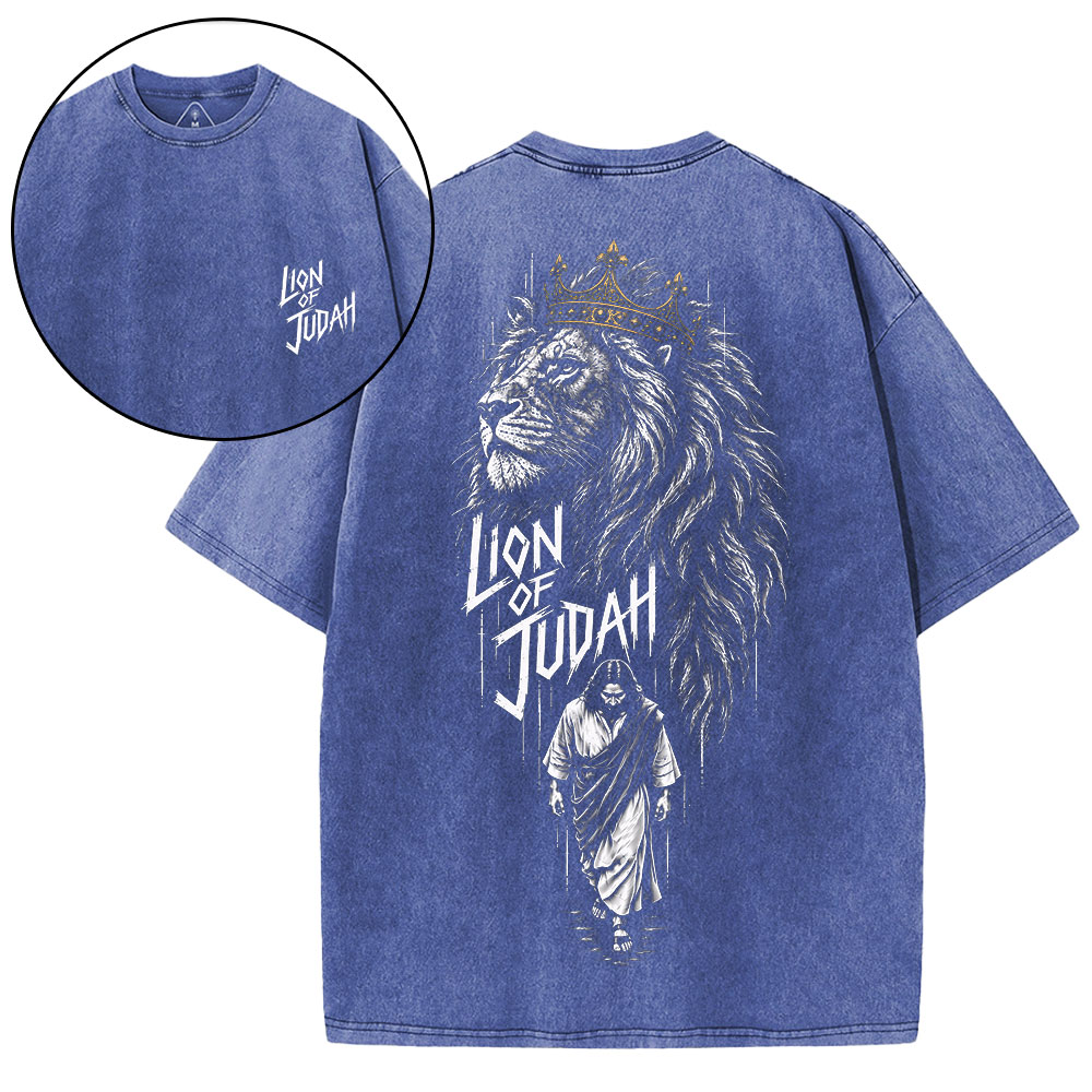 Lion Of Judah Christian Washed T-Shirt