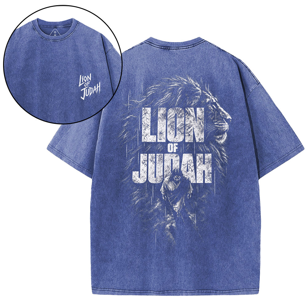 Lion Of Judah Christian Washed T-Shirt