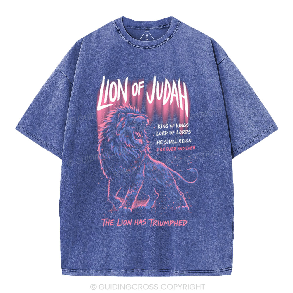 Lion Of Judah Christian Washed T-Shirt