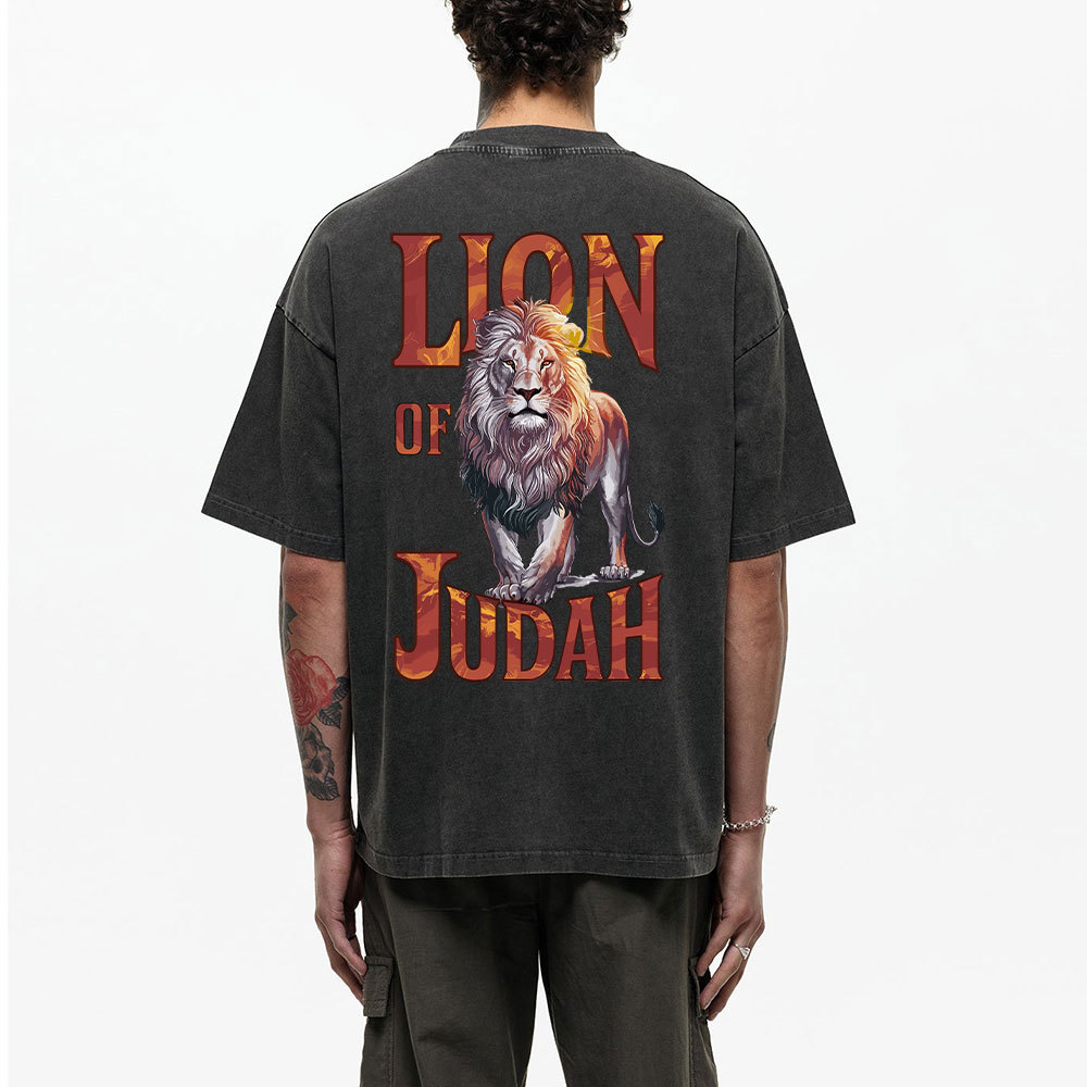 Lion Of Judah Christian Washed T-Shirt