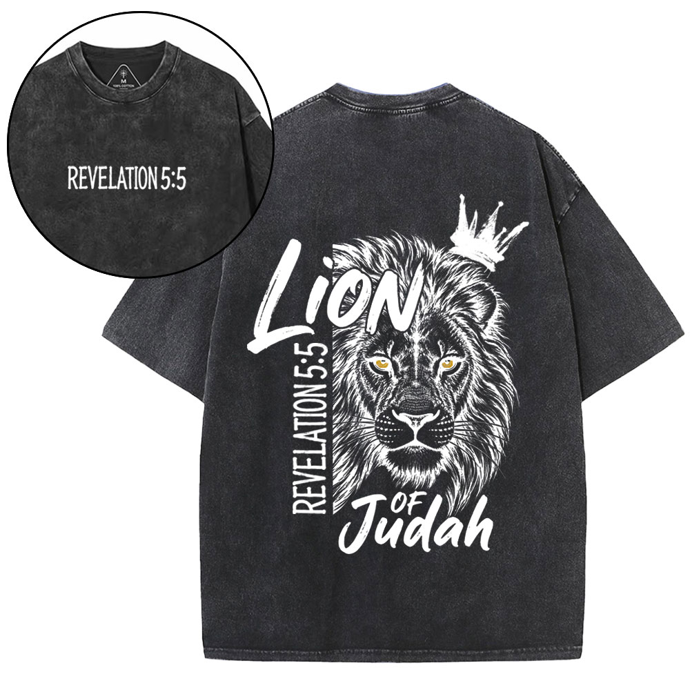 Lion Of Judah Christian Washed T-Shirt