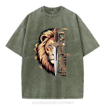 Lion Of Judah Christian Washed T-Shirt