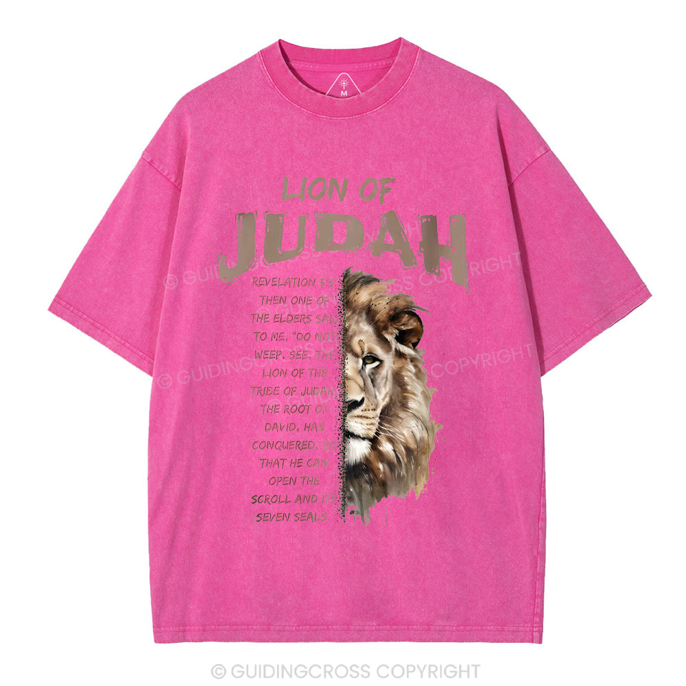 Lion Of Judah Christian Washed T-Shirt