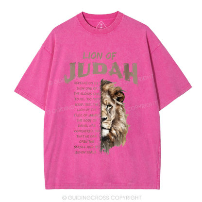 Lion Of Judah Christian Washed T-Shirt