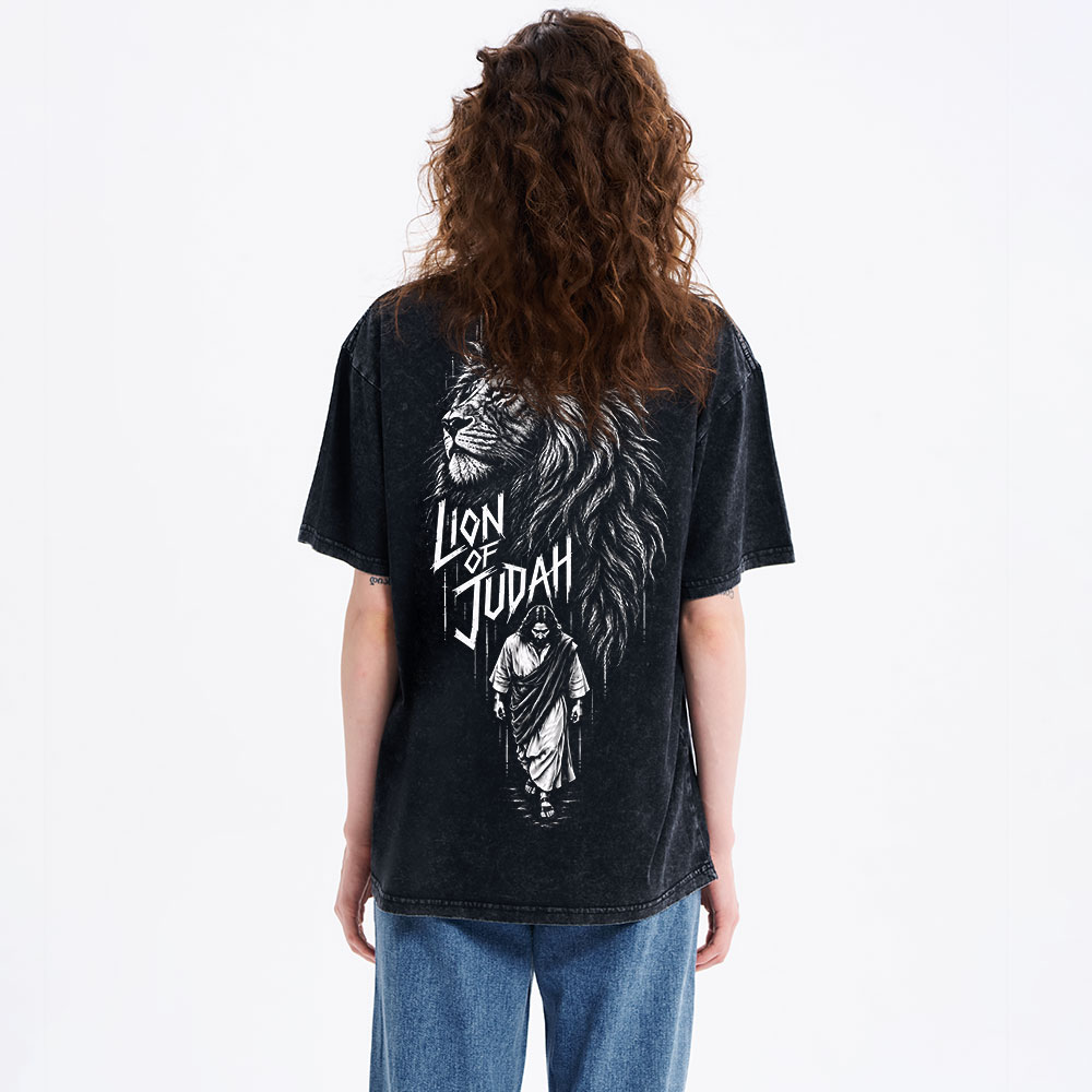 Lion Of Judah Christian Washed T-Shirt