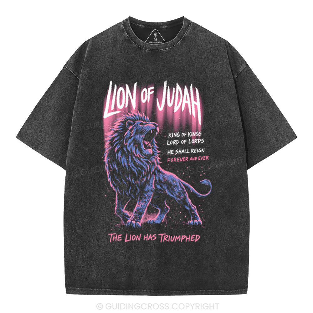Lion Of Judah Christian Washed T-Shirt
