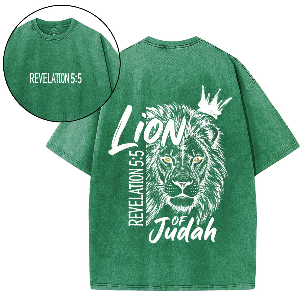Lion Of Judah Christian Washed T-Shirt