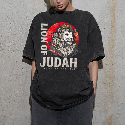 Lion Of Judah Christian Washed T-Shirt