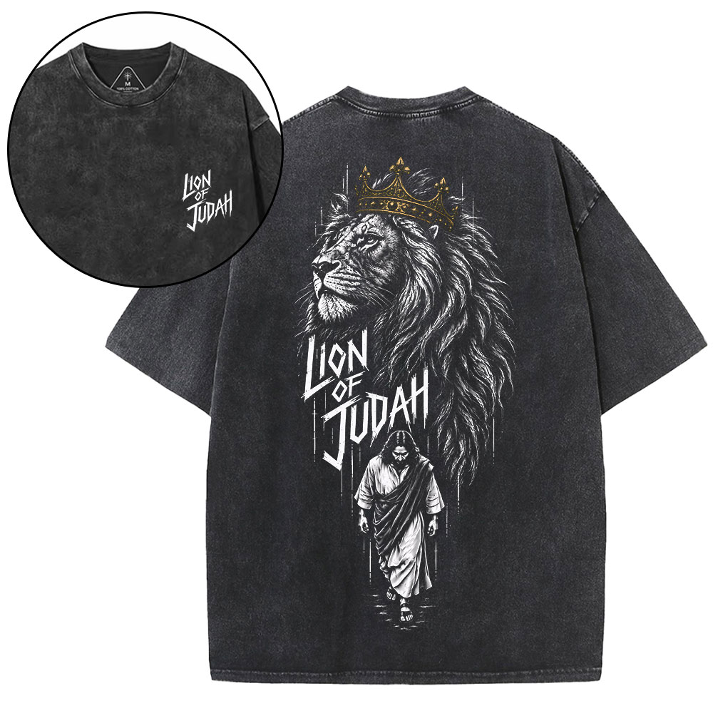 Lion Of Judah Christian Washed T-Shirt