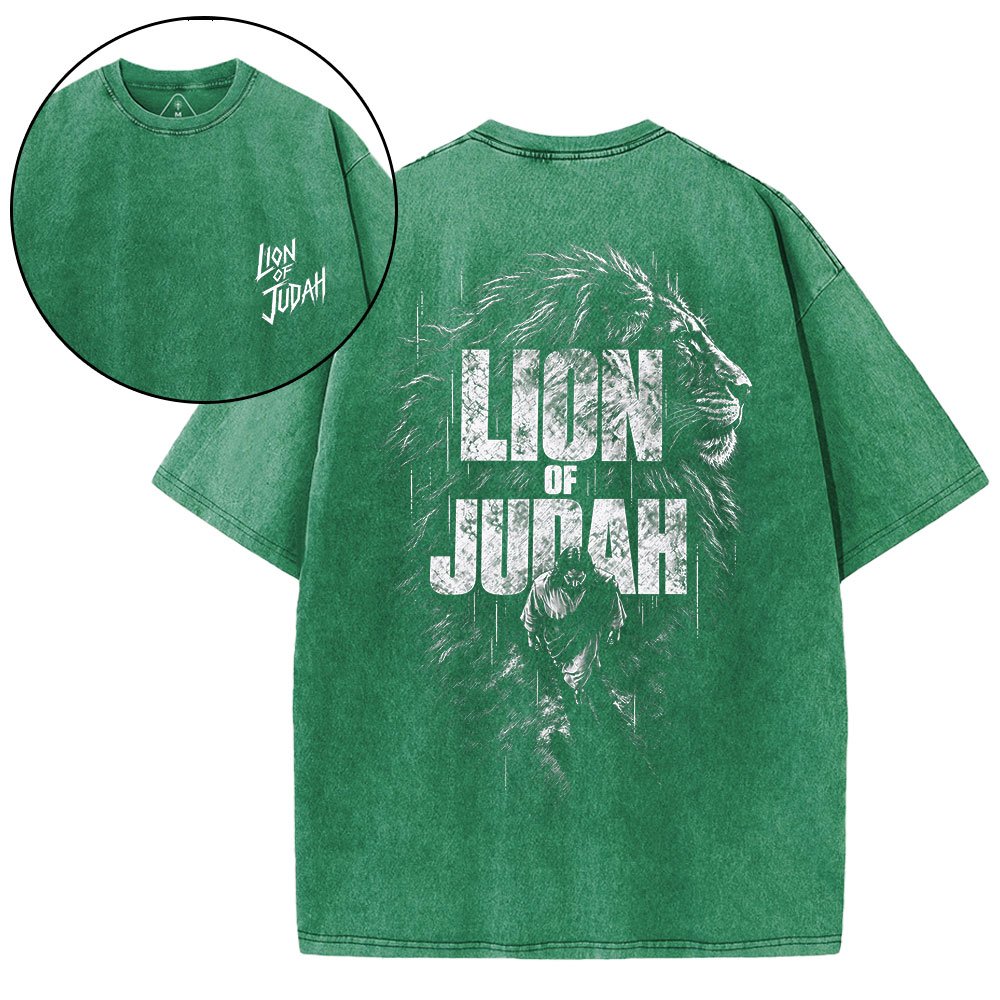 Lion Of Judah Christian Washed T-Shirt