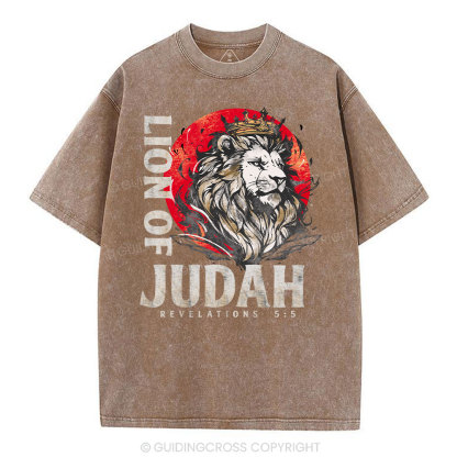 Lion Of Judah Christian Washed T-Shirt