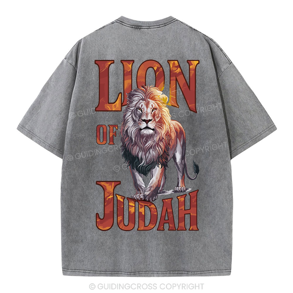 Lion Of Judah Christian Washed T-Shirt