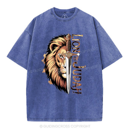 Lion Of Judah Christian Washed T-Shirt