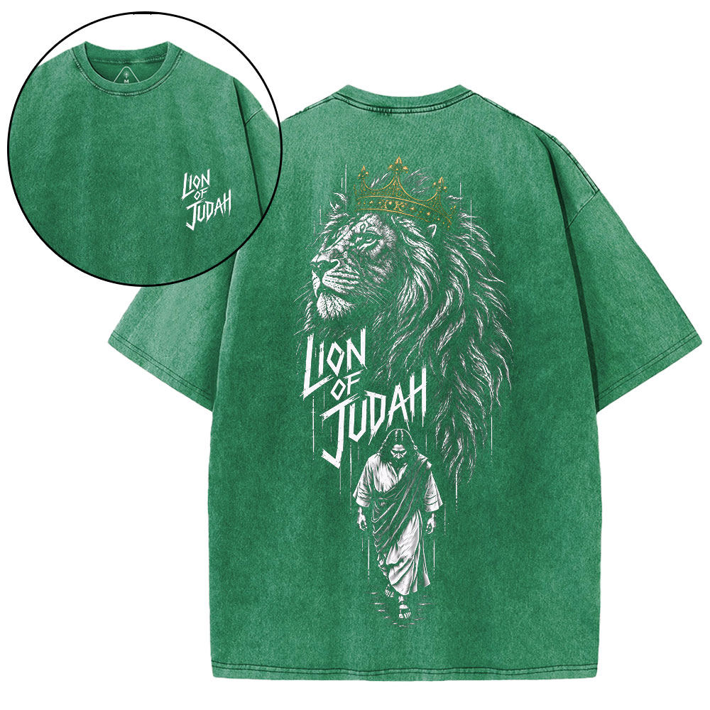 Lion Of Judah Christian Washed T-Shirt