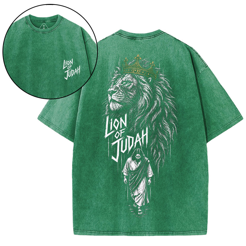 Lion Of Judah Christian Washed T-Shirt